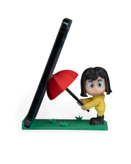 Şemsiyeli Kız/Erkek - Kişiye Özel 3D Telefon Tutucu